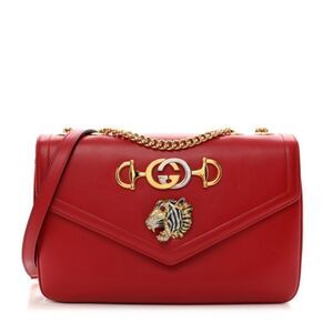 Gucci Med Rajah Red Shoulder Bags